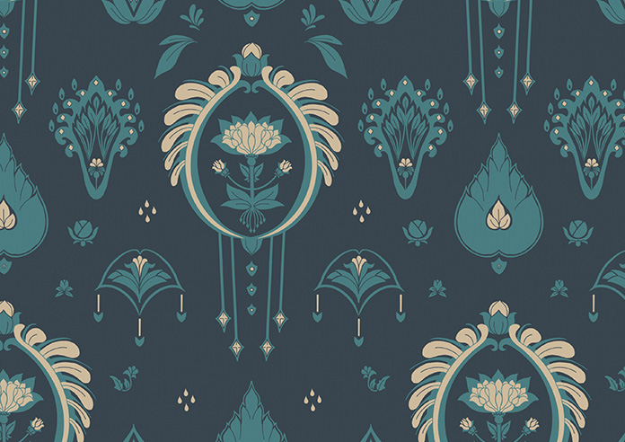 Tangier, Deep Blue - Twist&Fit Roller Blind - Image 6